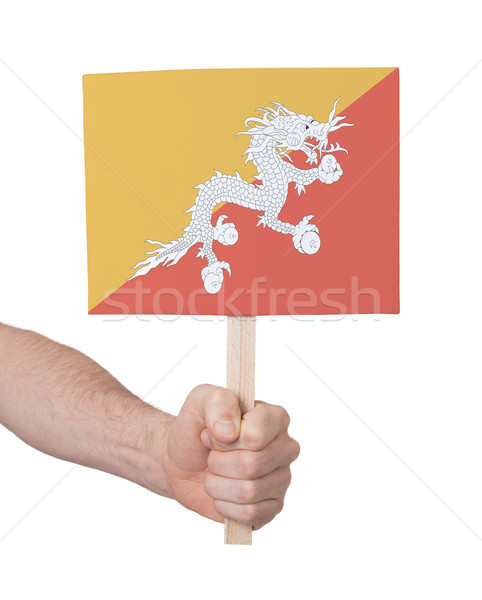 Mão pequeno cartão bandeira Butão Foto stock © michaklootwijk