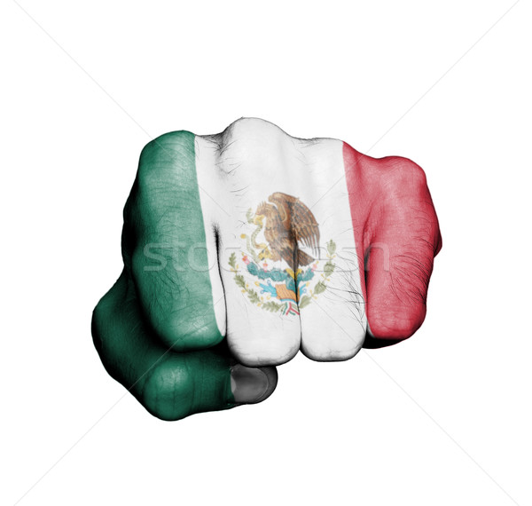 Fronte view pugno banner Messico mano Foto d'archivio © michaklootwijk