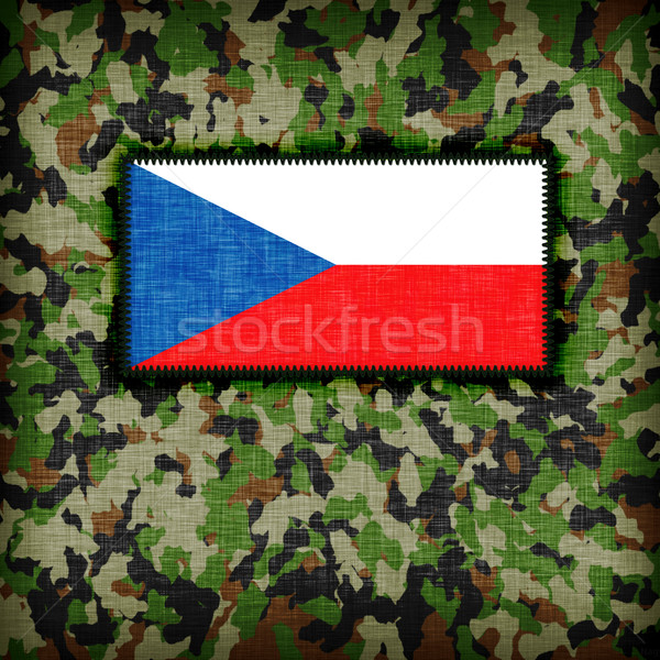 Tarnung einheitliche Tschechische Republik Flagge Textur abstrakten Stock foto © michaklootwijk