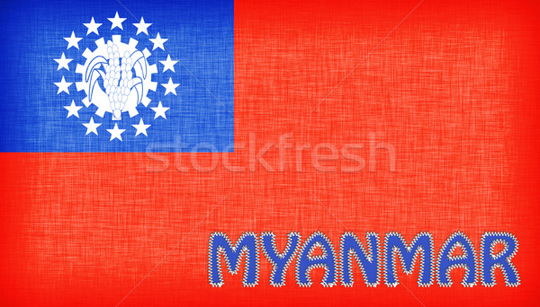 Flag of Myanmar stitched with letters Stock photo © michaklootwijk