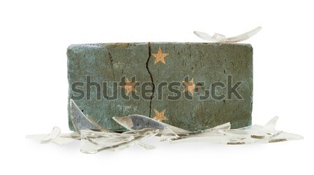 Brick with broken glass, violence concept Stock photo © michaklootwijk