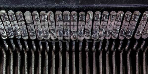 [[stock_photo]]: Détail · vieux · machine · à · écrire · machine · 30s · métal