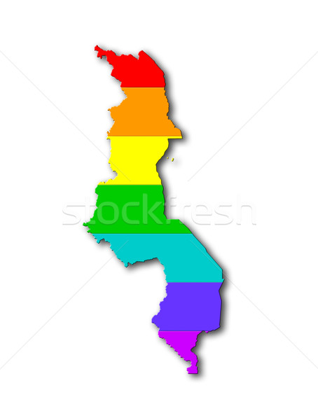 Malavi arco-íris bandeira padrão mapa viajar Foto stock © michaklootwijk