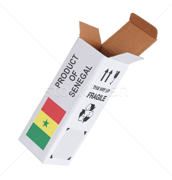 Export termék Szenegál kinyitott papír doboz Stock fotó © michaklootwijk