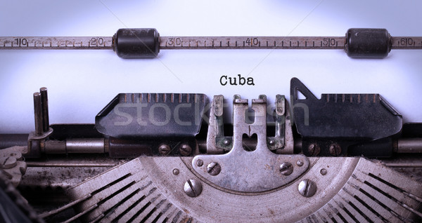 Stock fotó: öreg · írógép · Kuba · felirat · vidék · fém