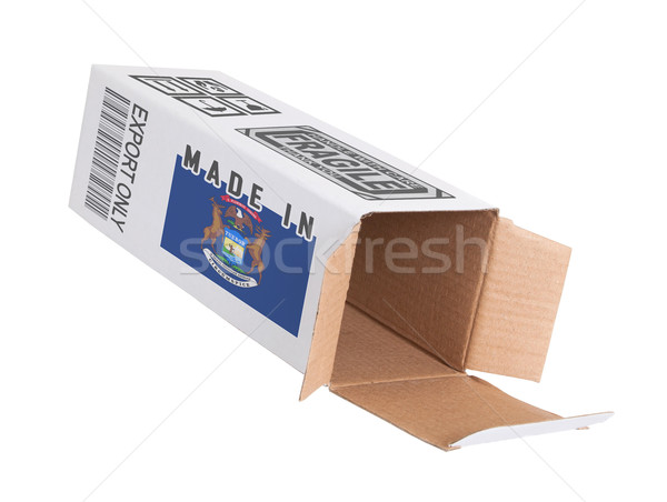 Export termék Michigan kinyitott papír doboz Stock fotó © michaklootwijk