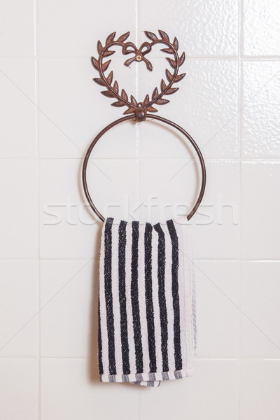 Ring shaped towel holder with towel Stock photo © michaklootwijk