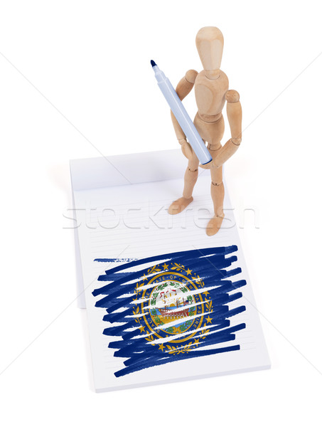 Wooden mannequin made a drawing - New Hampshire Stock photo © michaklootwijk