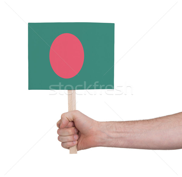 Kéz tart kicsi kártya zászló Banglades Stock fotó © michaklootwijk