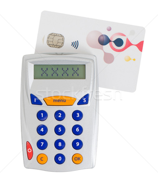 Stock photo: Card reader for reading a bank card