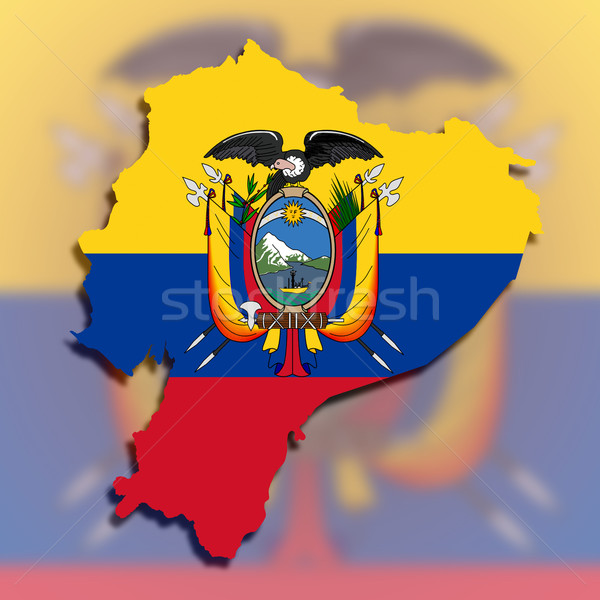 Map of Ecuador filled with flag Stock photo © michaklootwijk