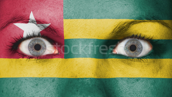 Stockfoto: Ogen · vlag · geschilderd · gezicht · Togo