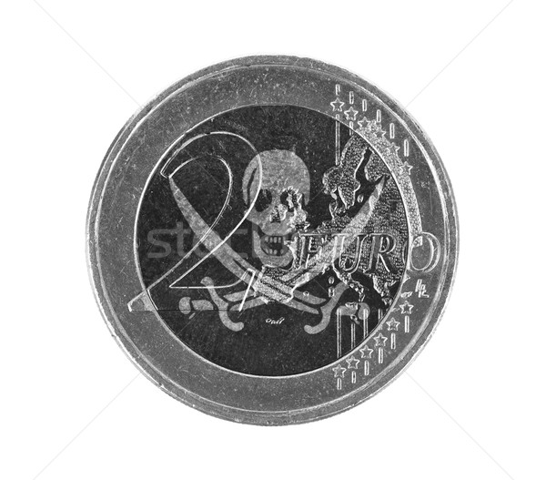 Euro Münze isoliert weiß Flagge Piraten Stock foto © michaklootwijk
