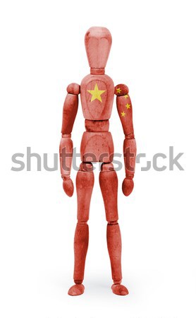 Wood figure mannequin with flag bodypaint - China Stock photo © michaklootwijk