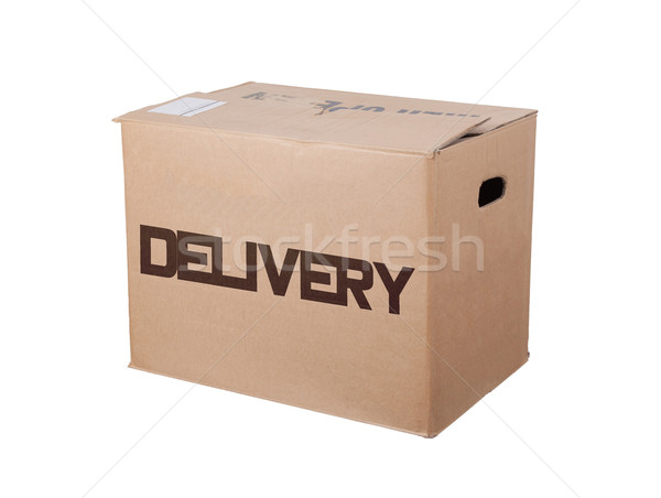 Closed cardboard box, isolated Stock photo © michaklootwijk