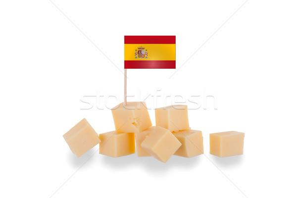 Pieces of cheese isolated on a white background Stock photo © michaklootwijk