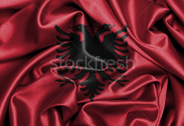 緞 旗 三維 給予 阿爾巴尼亞 背景 商業照片 © michaklootwijk