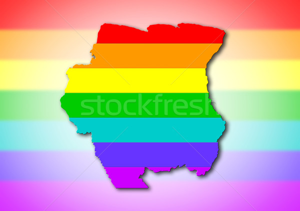 Suriname Regenbogen Flagge Muster Karte Reise Stock foto © michaklootwijk