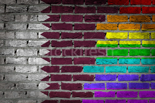 Oscuro pared de ladrillo derechos Katar textura bandera Foto stock © michaklootwijk