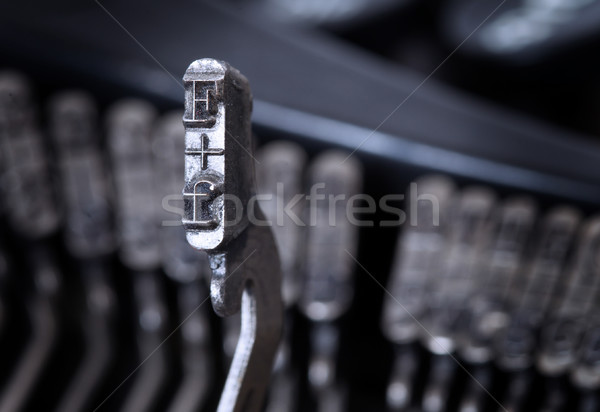 Hamer oude schrijfmachine koud Blauw Stockfoto © michaklootwijk