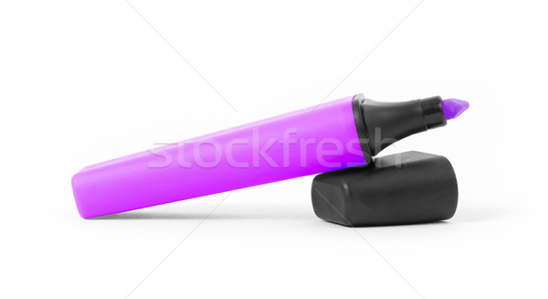 紫色 蛍光ペン 孤立した 白 オフィス 紙 ストックフォト © michaklootwijk
