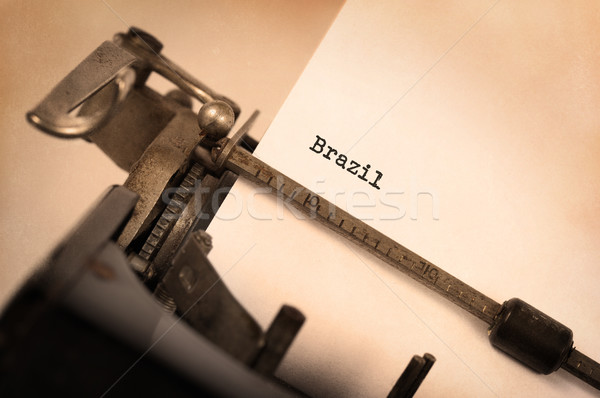 Stock foto: Alten · Schreibmaschine · Brasilien · Inschrift · Land · Technologie