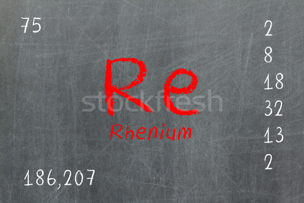 Isolated blackboard with periodic table, Rhenium Stock photo © michaklootwijk