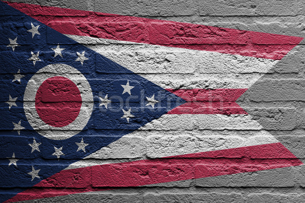 Backsteinmauer Malerei Flagge Ohio isoliert malen Stock foto © michaklootwijk
