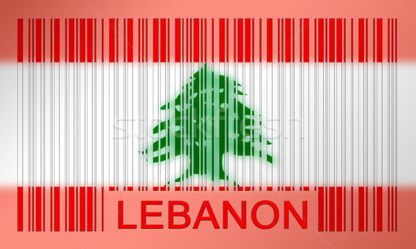Barkod bayrak Lübnan boyalı yüzey dizayn Stok fotoğraf © michaklootwijk