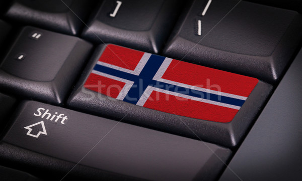 Banderą klawiatury przycisk Norwegia projektu laptop Zdjęcia stock © michaklootwijk