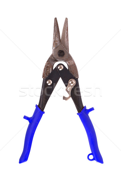 Zwaar plicht schaar geïsoleerd witte Blauw Stockfoto © michaklootwijk