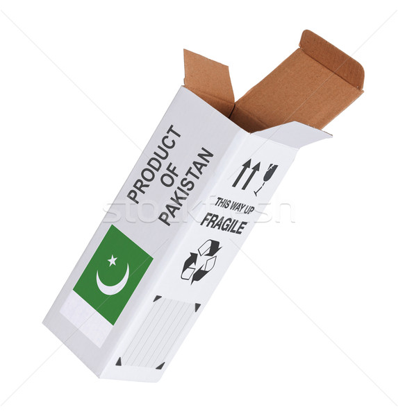 Export termék Pakisztán kinyitott papír doboz Stock fotó © michaklootwijk