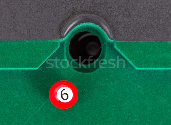 Kırmızı snooker top numara düşmek tablo Stok fotoğraf © michaklootwijk