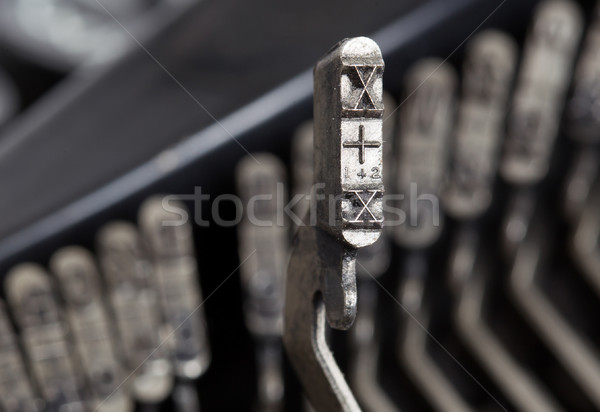 Stock photo: X hammer - old manual typewriter