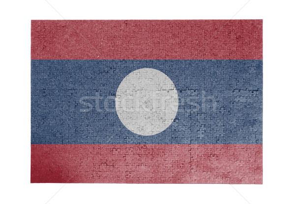 Nagy kirakós játék 1000 darabok Laosz zászló Stock fotó © michaklootwijk