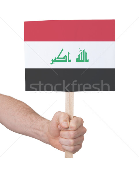Stock fotó: Kéz · tart · kicsi · kártya · zászló · Irak