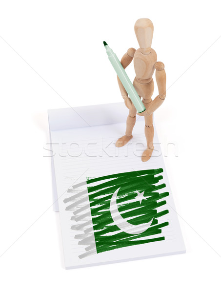 Stock photo: Wooden mannequin made a drawing - Pakistan