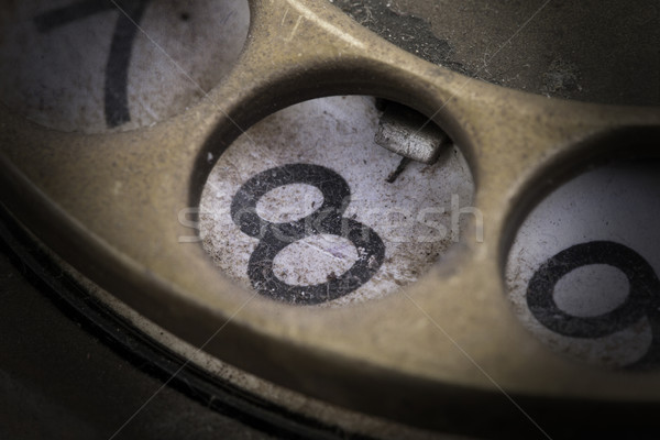 Close up of Vintage phone dial - 8 Stock photo © michaklootwijk