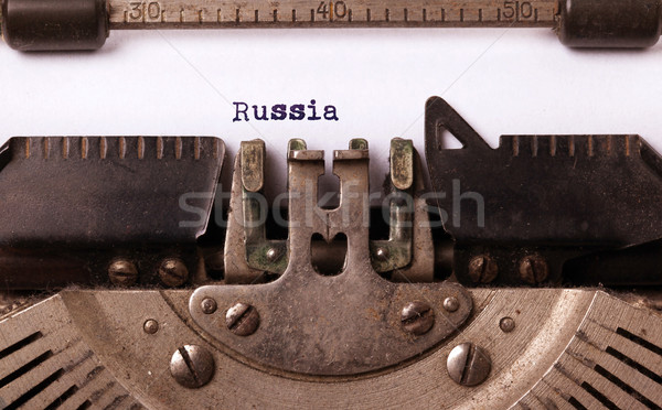 öreg írógép Oroszország felirat klasszikus vidék Stock fotó © michaklootwijk