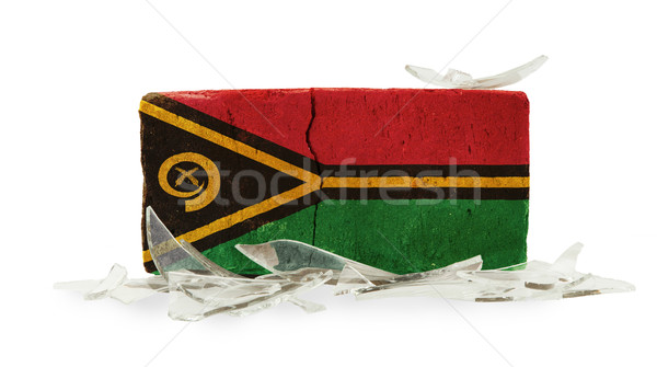 Tijolo cacos de vidro violência bandeira Vanuatu vidro Foto stock © michaklootwijk