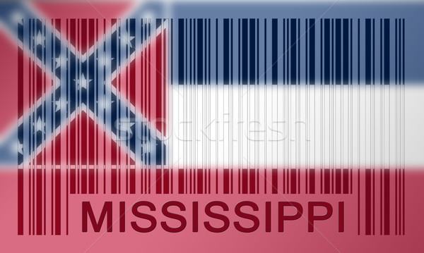 Kodów kreskowych banderą Mississippi malowany powierzchnia projektu Zdjęcia stock © michaklootwijk