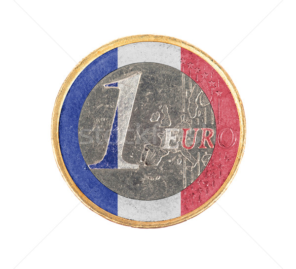 Euro monedă izolat alb pavilion Franta Imagine de stoc © michaklootwijk