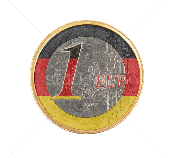 Euro monedă izolat alb pavilion Germania Imagine de stoc © michaklootwijk