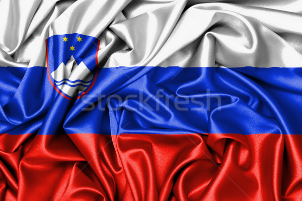 Raso bandera impreso Eslovenia textura diseno Foto stock © michaklootwijk