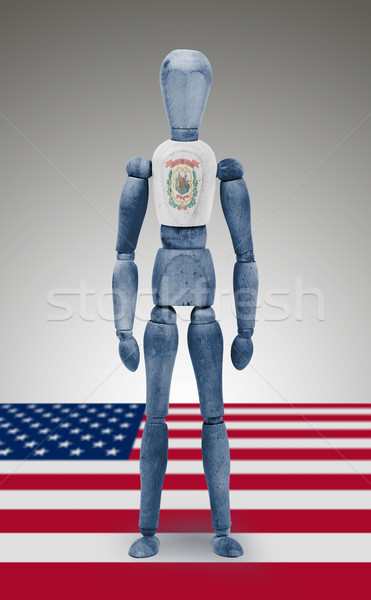 Foto stock: Madera · figura · maniquí · bandera · oeste · virgen