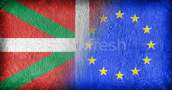 Vidék EU zászlók festett repedt beton Stock fotó © michaklootwijk