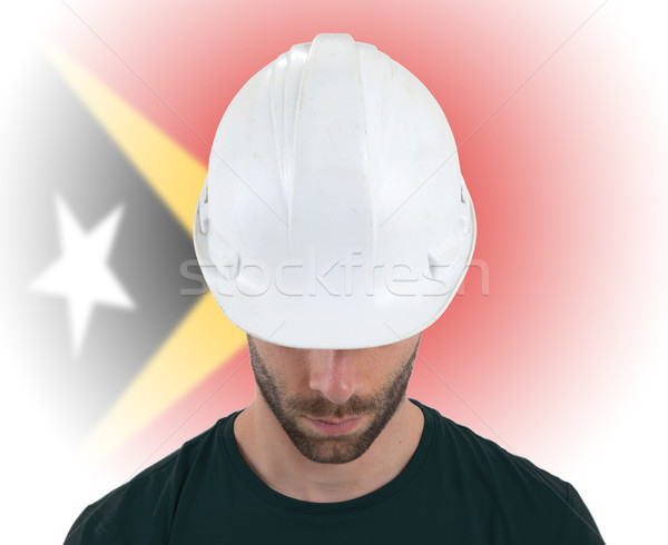 Engineer with flag on background - East Timor Stock photo © michaklootwijk