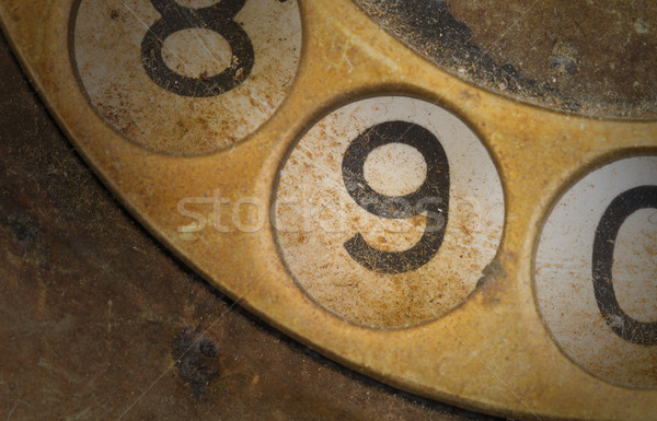 Close up of Vintage phone dial - 9 Stock photo © michaklootwijk