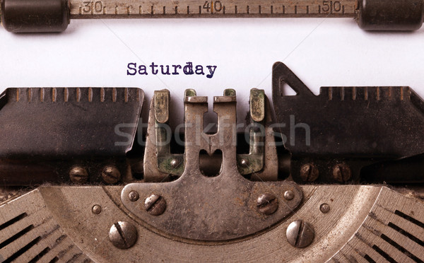 Sábado tipografia vintage máquina de escrever textura Foto stock © michaklootwijk