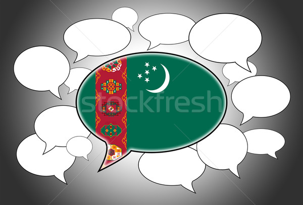 Comunicação nuvem discurso voz Turcomenistão abstrato espaço Foto stock © michaklootwijk